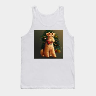 Cute Airedale Terrier Drawing Tank Top